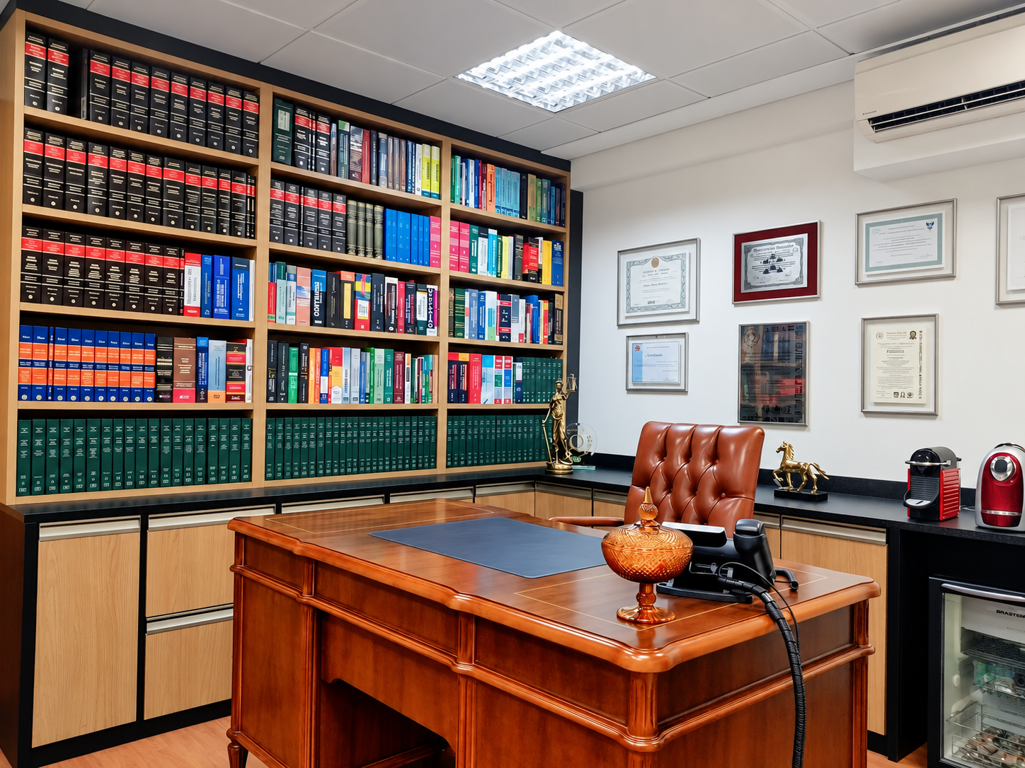 Biblioteca e sala do fundador da Ferreira Advocacia